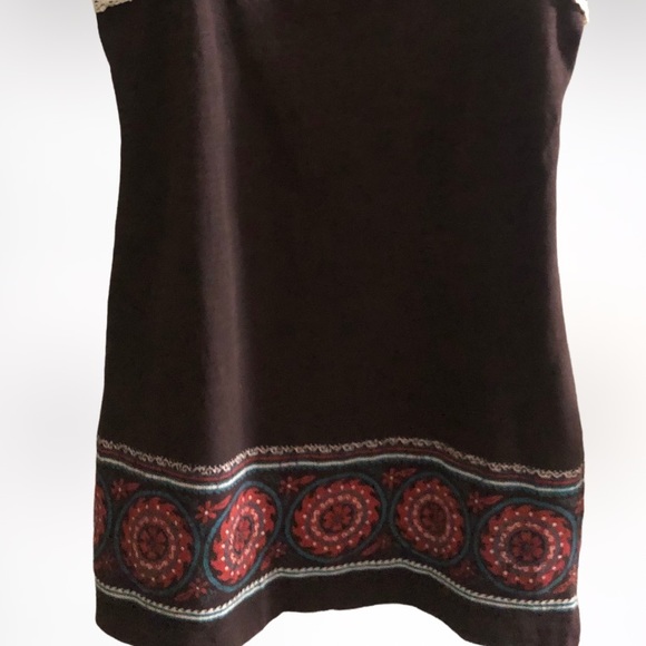 Maurice's Super Cute BOHO Brown Top w/Adjustable Straps & Crochet Detail SZ S - Picture 4 of 4